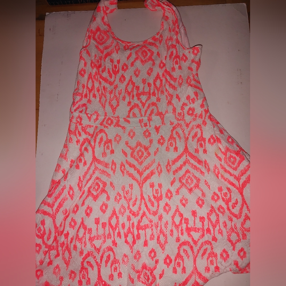 Bethany Mota Pink and White Fabrica Dress Size XL Preowned